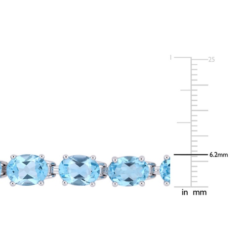 28 Carat Sky Blue Topaz Bracelet in Sterling Silver (7.25 inches)