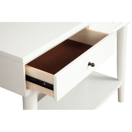 Alpine Furniture Flynn Wood Console Table with 2 Drawers in White
