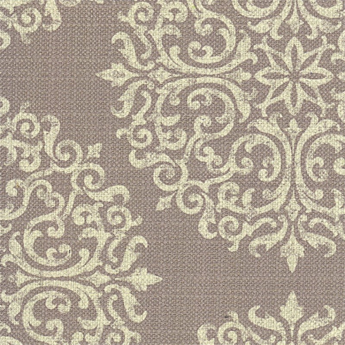 HomePop Round Transitional Fabric Storage Ottoman in Cream/Brown