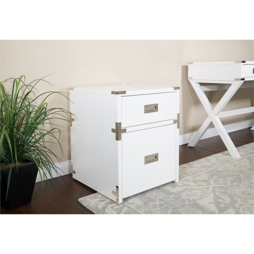 Wellington 2 Drawer File Cabinet in White Fully Assembled