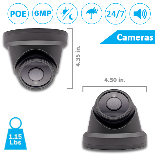 【Expandable】CTVISION 6MP Wired Audio Security Camera System, 4 Camera Surveillance Kit Outdoor DIY Audio 2TB HDD Included for Home Business Security