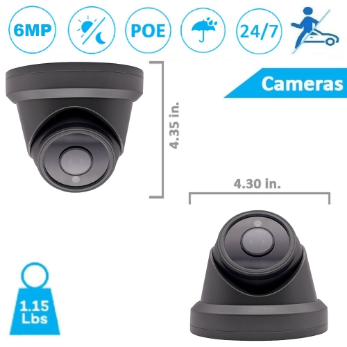 【Expandable】CTVISION 6MP Wired Audio Security Camera System, 4 Camera Surveillance Kit Outdoor DIY Audio 2TB HDD Included for Home Business Security