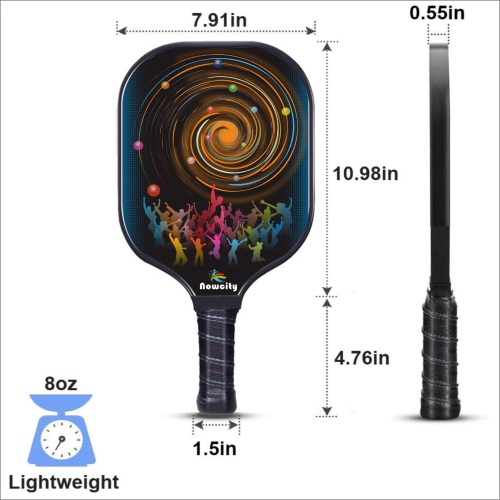 Pickleball Paddles - Nowcity Graphite Pickleball Paddle Set Lightweight Texture Surface Polymer Honeycomb Core Pickleball Racket Cushion Comfort