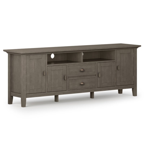 SIMPLI HOME  Redmond Wood 72" Transitional Tv Media Stand In Farmhouse for Tvs Up to 80" In Gray 