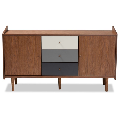 Bowery Hill Mid-Century Brown and Grey Finished Wood 2-Door Dining Room Buffet
