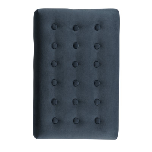 HomePop Modern Style Metal Bench with Velvet Seat in Dark Blue Finish