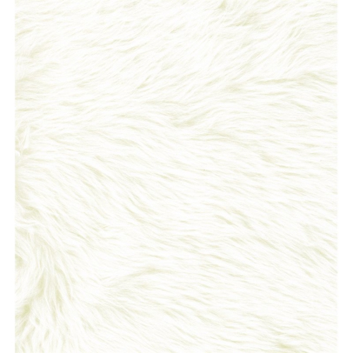 HomePop – Pouf en fausse fourrure moderne au design carré, blanc