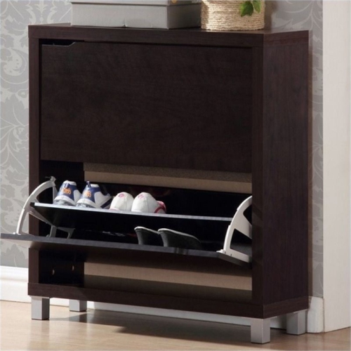 HAWTHORNE  Collection Shoe Cabinet In In Dark Brown