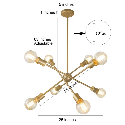 8 - Light Sputnik Modern Linear Chandelier