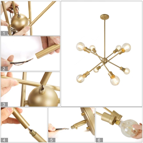 8 - Light Sputnik Modern Linear Chandelier