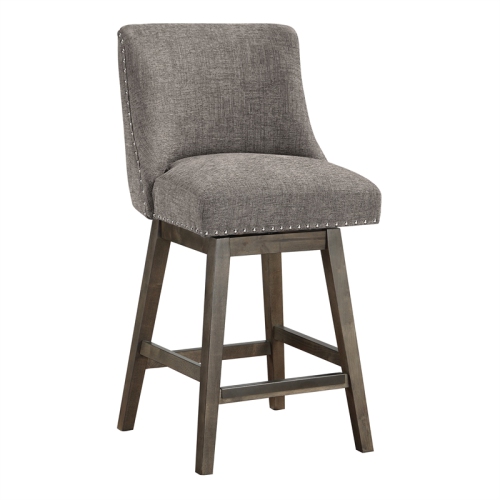 OSP HOME FURNISHINGS  Granville 26" Swivel Counter Stool In Charcoal Fabric With Legs In Gray