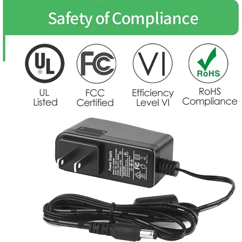 Paquet de 2 adaptateurs d’alimentation c.a. à c.c. 12 V 0,5 a 500 ma, 5,5 x 2,1 mm, certifié UL, FCC
