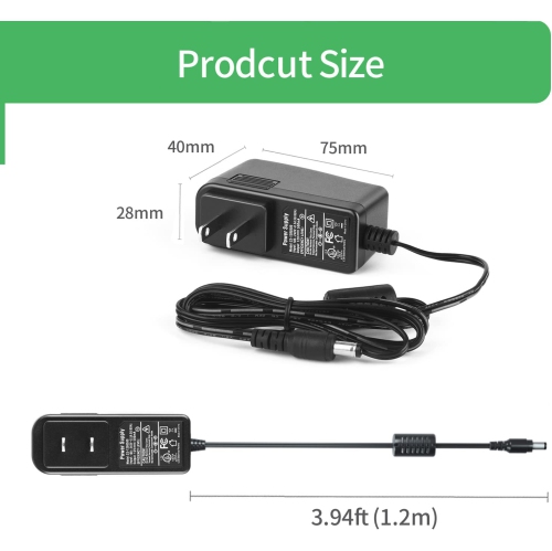 Paquet de 2 adaptateurs d’alimentation c.a. à c.c. 12 V 0,5 a 500 ma, 5,5 x 2,1 mm, certifié UL, FCC