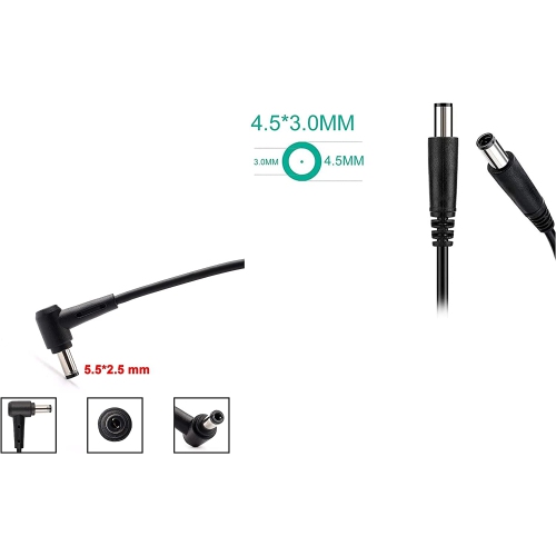 19.5V 6.67A 130W ac Charger Compatible for Dell 130W Tip 4.5mm XPS 15 9530 9550 9560 / Precision M3800 5510 5520 Laptop Charger 130W(watt) AC Power
