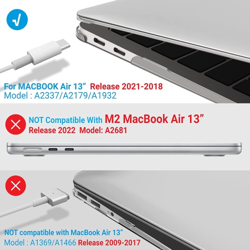 Compatible with New MacBook Air 13 inch case 2022 2021 2020 M1 A2337 A2179 A1932, Hard Shell Case&Keyboard Cover&Screen Film for Mac Air 13 with