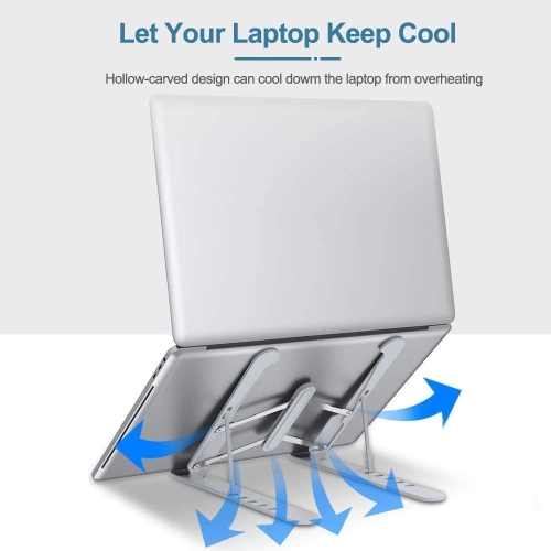 Laptop Stand , Laptop Riser for Desk Portable Desktop Laptop Holder for Desk and Bed, 6-Levels Angles Adjustable Height Notebook Mount,