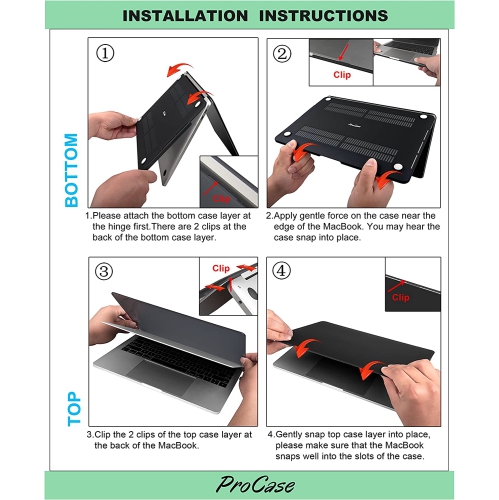 MacBook Pro 15 Case 2019 2018 2017 2016 Release A1990/A1707, Hard Case Shell Cover and Keyboard Cover for Apple MacBook Pro 15' with Touch Bar and Tou