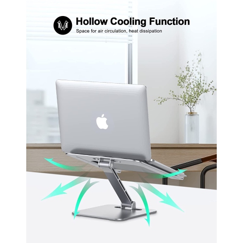 Laptop Stand for Desk, Ergonomic Adjustable Foldable Computer Stand with Heat-Vent, 10Lbs Heavy Duty Aluminium Alloy Laptop Riser Compatible with