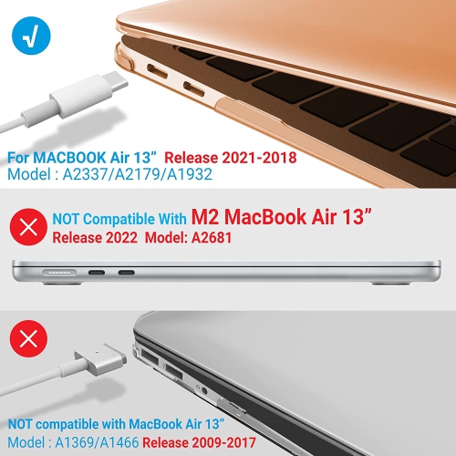 Compatible with New MacBook Air 13 inch Case 2022 2021 2020 M1 A2337 A2179 A1932, Plastic Hard Shell Case with Keyboard Cover for Mac Air with Touch