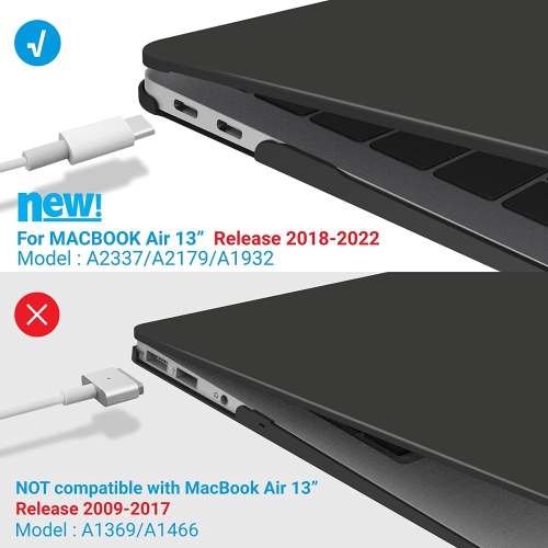 Compatible with New MacBook Air 13 inch Case 2022 2021 2020 M1 A2337 A2179 A1932, Plastic Hard Shell Case with Keyboard Cover for Mac Air with Touch