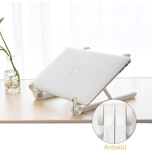 Portable Laptop Desk Stand Foldable, Ergonomic Computer Stand Cooling Pad, Ventilated Laptop Riser Compatible with MacBook Pro Air, Notebook, Lenovo,