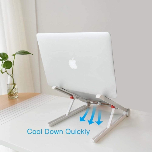Portable Laptop Desk Stand Foldable, Ergonomic Computer Stand Cooling Pad, Ventilated Laptop Riser Compatible with MacBook Pro Air, Notebook, Lenovo,