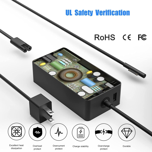 Surface Pro Charger 65W [2022 Upgraded Version] for Microsoft Surface Pro 3/4/5/6/7/ Surface Book Laptop/Tablet Power Supply Adapter, Works with