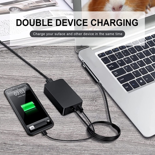 Surface Pro Charger Surface Laptop Charger 65W Compatible with Microsoft Surface Pro 3/4/5/6/7/X,Surface Laptop 1/2/3/4,Surface Go 1/2/3 & Surface