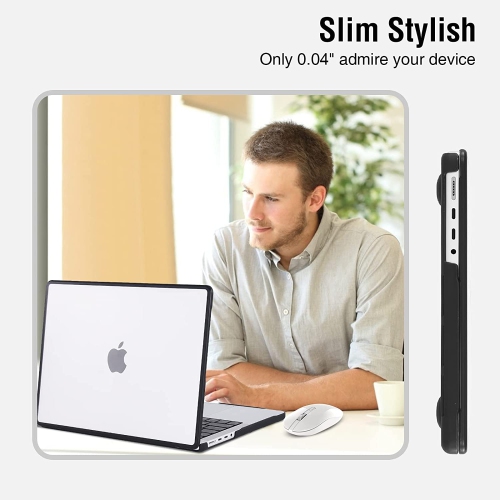 Compatible for MacBook Pro 14 inch Case 2021-2022 Model A2442 M1 Pro/Max Clip with Touch ID, Anti-Cracking and Anti-Fingerprint Protective Cover,