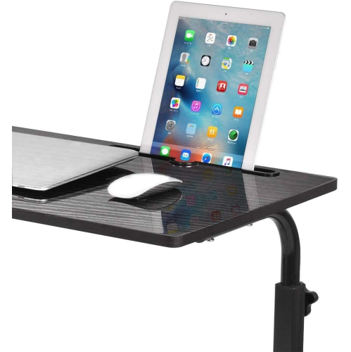 Adjustable Rolling Mobile Table 31.4' Portable Laptop Computer Stand Desk Cart Tray, Black