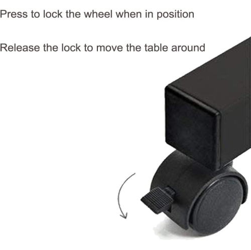 Adjustable Rolling Mobile Table 31.4' Portable Laptop Computer Stand Desk Cart Tray, Black