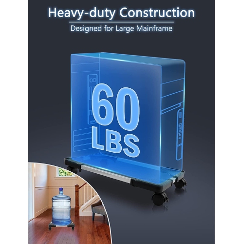 Computer Tower Stand, Desktop Stand, Adjustable Mobile CPU Stand with Rolling Caster wheels, PC Tower Stand Holder for Floor Carpet Gaming PC Case,