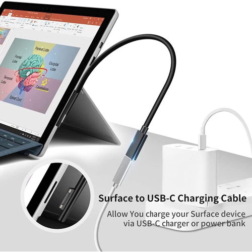 Surface Connect to USB-C Charging Cable Compatible for Microsoft Surface Pro7 Go2 Pro6 5/4/3 Laptop1/2/3 & Surface Book, Works with 45W 15V3A USBC