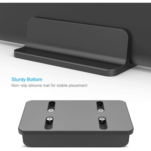 X Desktop Vertical Aluminum Laptop Stand Dock Adjustable Size, for All MacBook, Surface, Chromebook Gaming Laptops (Up to 17.3 inch), Black Heavy