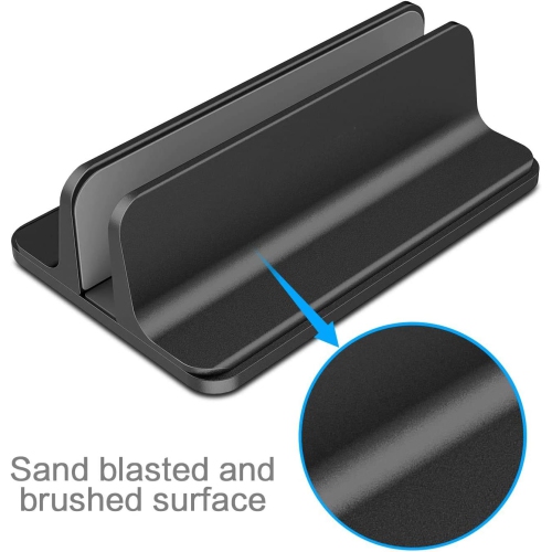 X Desktop Vertical Aluminum Laptop Stand Dock Adjustable Size, for All MacBook, Surface, Chromebook Gaming Laptops (Up to 17.3 inch), Black Heavy