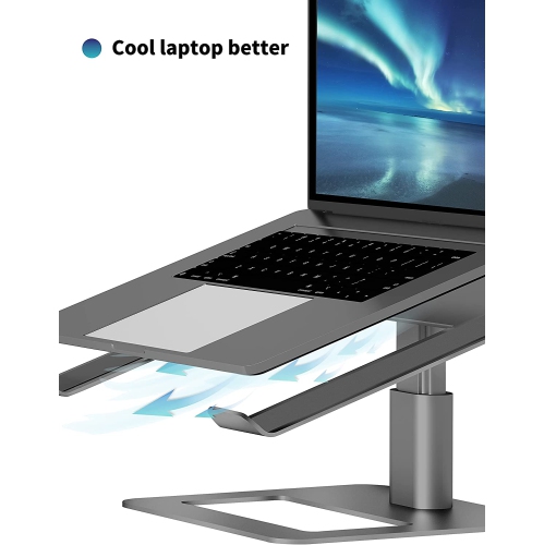 Adjustable Laptop Stand for Desk, Computer Stand, Ergonomic Laptop Riser Holder Compatible with 10 to 17.3 Inches Notebook PC Computer, Aluminum