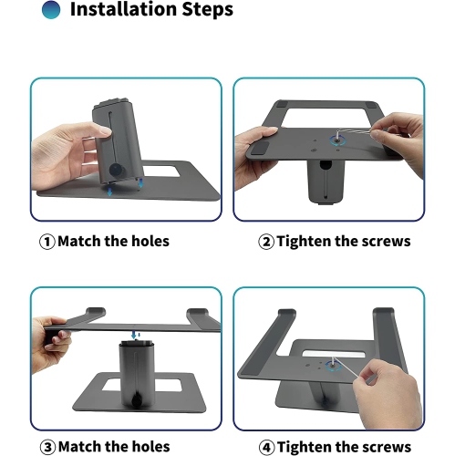 Adjustable Laptop Stand for Desk, Computer Stand, Ergonomic Laptop Riser Holder Compatible with 10 to 17.3 Inches Notebook PC Computer, Aluminum
