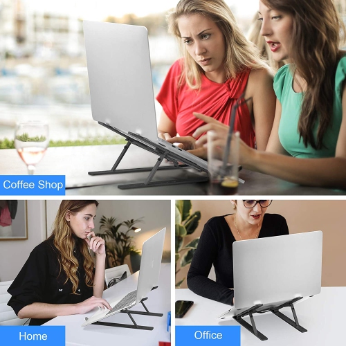 Laptop Stand, Adjustable Laptop Stand for Desk, Portable Lightweight, Aluminum Material, Non-Slip and Durable, Compatible with All 10' to 17' Laptops