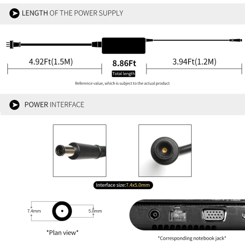 90W AC Adapter Fits for Dell Latitude Inspiron Laptop Charger Cord Latitude 5410 7490 E5470 E6420 E6430 E6400 Inspiron N7110 Power Supply - 7.4 x