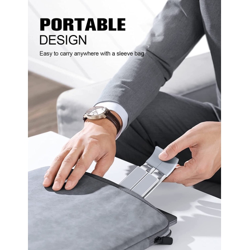 Laptop Stand for Desk, Aluminum 9-Levels Adjustable Portable Computer Stand Laptop Cooling Pad, Ventilated Laptop Riser Compatible with MacBook Pro