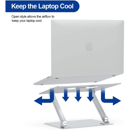 LS10 Aluminum Laptop Stand, Ergonomic Adjustable Notebook Stand, Riser Holder Computer Stand Compatible with Air, Pro, Dell, HP, Lenovo More 10-15.6'