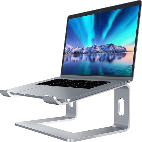 Aluminum Laptop Stand for Desk Compatible with Mac MacBook Pro Air Apple Notebook, Portable Holder Ergonomic Elevator Metal Riser for 10 to 15.6 inch