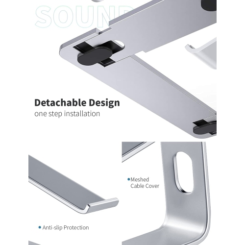 Aluminum Laptop Stand for Desk Compatible with Mac MacBook Pro Air Apple Notebook, Portable Holder Ergonomic Elevator Metal Riser for 10 to 15.6 inch