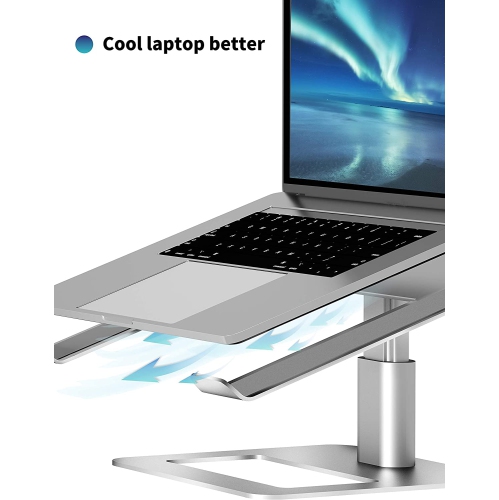 Adjustable Laptop Stand for Desk, Computer Stand, Ergonomic Laptop Riser Holder Compatible with 10 to 17.3 Inches Notebook PC Computer, Aluminum