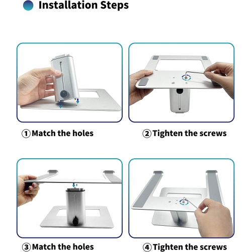 Adjustable Laptop Stand for Desk, Computer Stand, Ergonomic Laptop Riser Holder Compatible with 10 to 17.3 Inches Notebook PC Computer, Aluminum