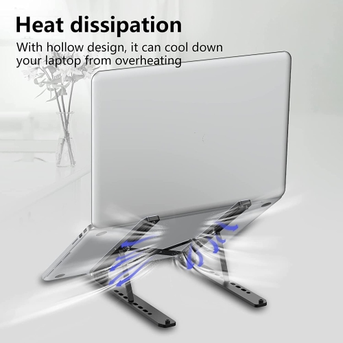 Laptop Stand for Desk, Adjustable Laptop Riser ABS+Silicone Foldable Portable Laptop Holder, Ventilated Cooling Notebook Stand for MacBook Pro Air,