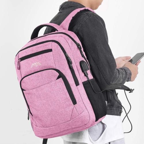 Laptop Backpack, School Backpack with Laptop Compartment & USB Charging Port for Business Travel, Waterfroof Bookbag Backpack for Teen Girl