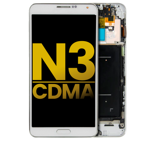 Replacement OLED Assembly With Frame Compatible For Samsung Galaxy Note 3 (Verizon / Sprint) (White) by ESOURCE PARTS - Refurbished condition - Image 3