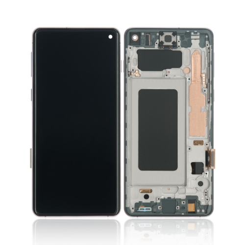 ESOURCE PARTS  Replacement Lcd Assembly w Frame (Without Finger Print Sensor) Compatible for Samsung Galaxy S10 (Aftermarket Plus: Tft) (Prism Black)