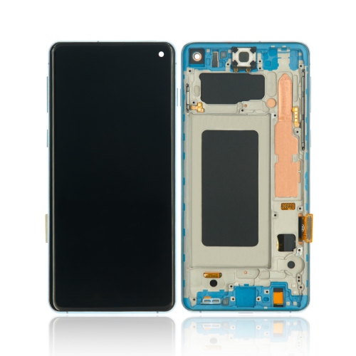 ESOURCE PARTS  Replacement Lcd Assembly With Frame (Without Finger Print Sensor) Compatible for Samsung Galaxy S10 (Aftermarket Plus: Tft) (Prism Blue)